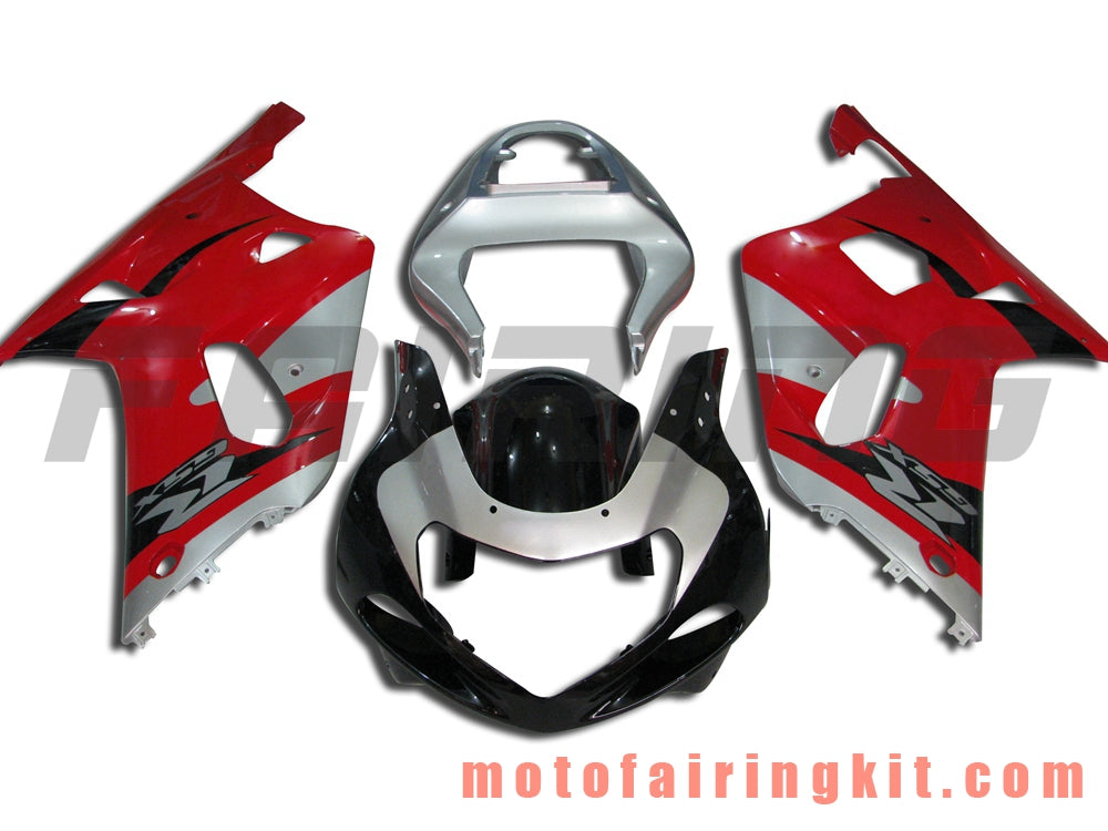 Kits de carenado aptos para GSX-R750 GSX-R600 2001 2002 2003 Molde de inyección de plástico ABS Carrocería completa para motocicleta Marco de carrocería de posventa (rojo y plateado) B057