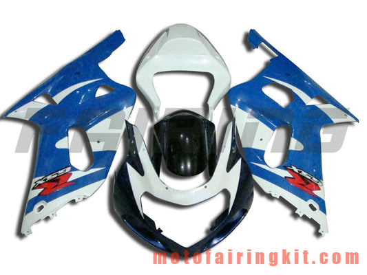 Kits de carenado aptos para GSX-R750 GSX-R600 2001 2002 2003 Molde de inyección de plástico ABS Carrocería completa para motocicleta Marco de carrocería de posventa (azul y blanco) B064