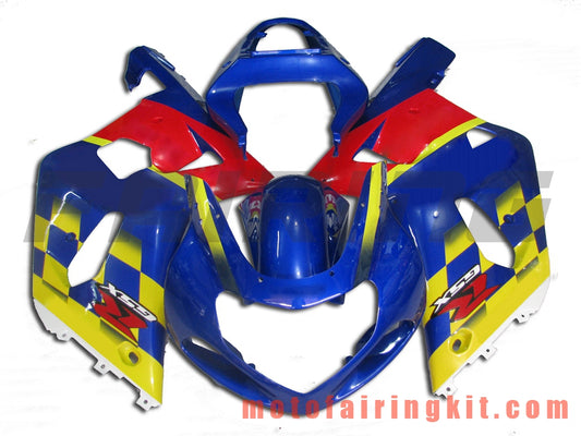 Kits de carenado aptos para GSX-R750 GSX-R600 2001 2002 2003 Molde de inyección de plástico ABS Carrocería completa para motocicleta Marco de carrocería de posventa (azul y rojo) B086