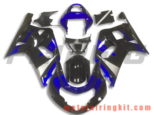 Kits de carenado aptos para GSX-R750 GSX-R600 2001 2002 2003 Molde de inyección de plástico ABS Carrocería completa para motocicleta Marco de carrocería de posventa (negro y azul) B097