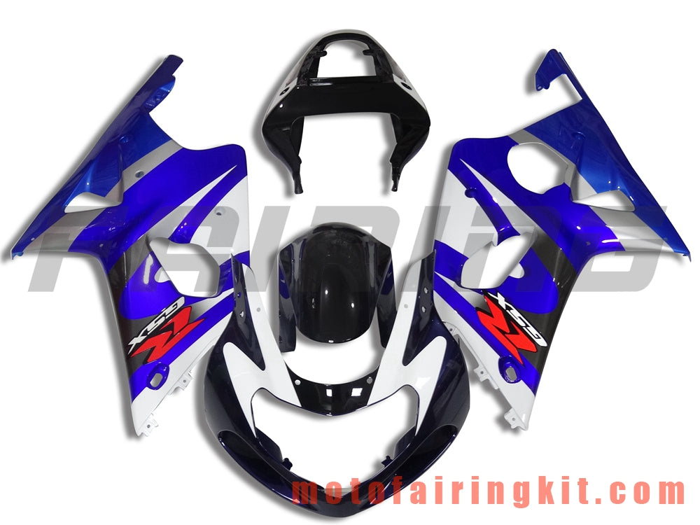 Fairing Kits Fit for GSX-R750 GSX-R600 2001 2002 2003 Plastic ABS Injection Mold Complete Motorcycle Body Aftermarket Bodywork Frame (Blue & Black) B102