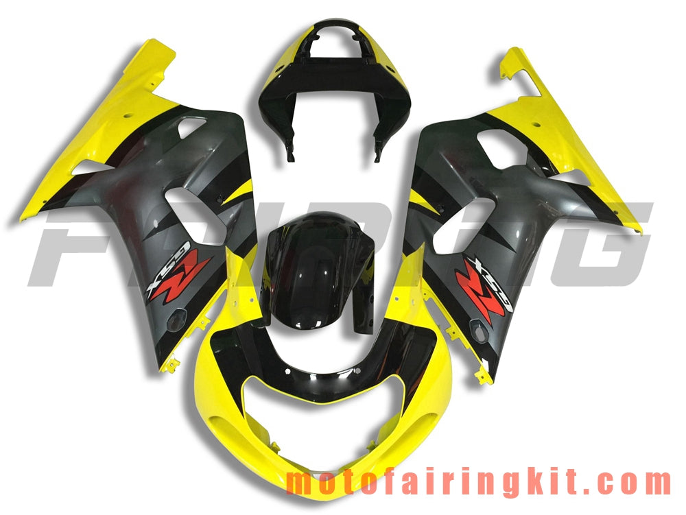 Fairing Kits Fit for GSX-R750 GSX-R600 2001 2002 2003 Plastic ABS Injection Mold Complete Motorcycle Body Aftermarket Bodywork Frame (Yellow & Gray) B113