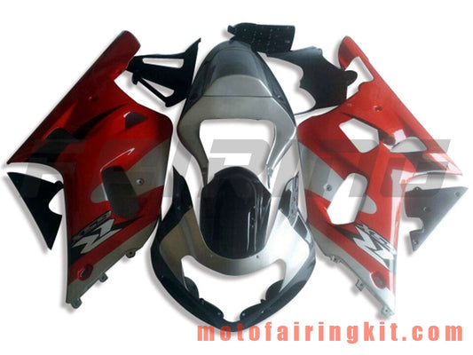 Fairing Kits Fit for GSX-R750 GSX-R600 2001 2002 2003 Plastic ABS Injection Mold Complete Motorcycle Body Aftermarket Bodywork Frame (Red & Silver) B121