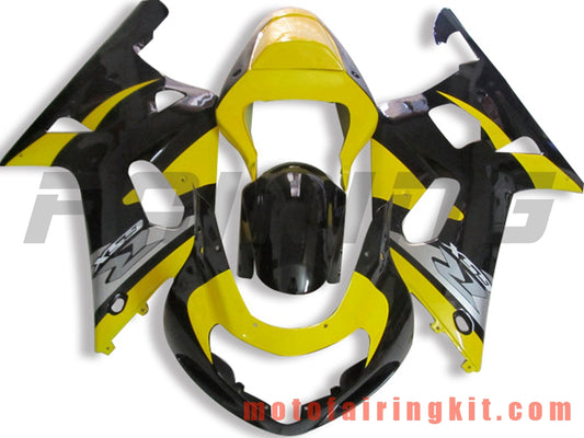 Kits de carenado aptos para GSX-R750 GSX-R600 2001 2002 2003 Molde de inyección de plástico ABS Carrocería completa para motocicleta Marco de carrocería de posventa (negro y amarillo) B124