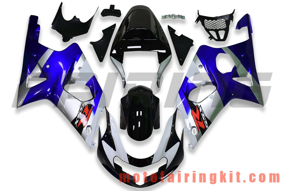 Kits de carenado aptos para GSX-R750 GSX-R600 2001 2002 2003 Molde de inyección de plástico ABS Carrocería completa para motocicleta Marco de carrocería de posventa (azul y negro) B137