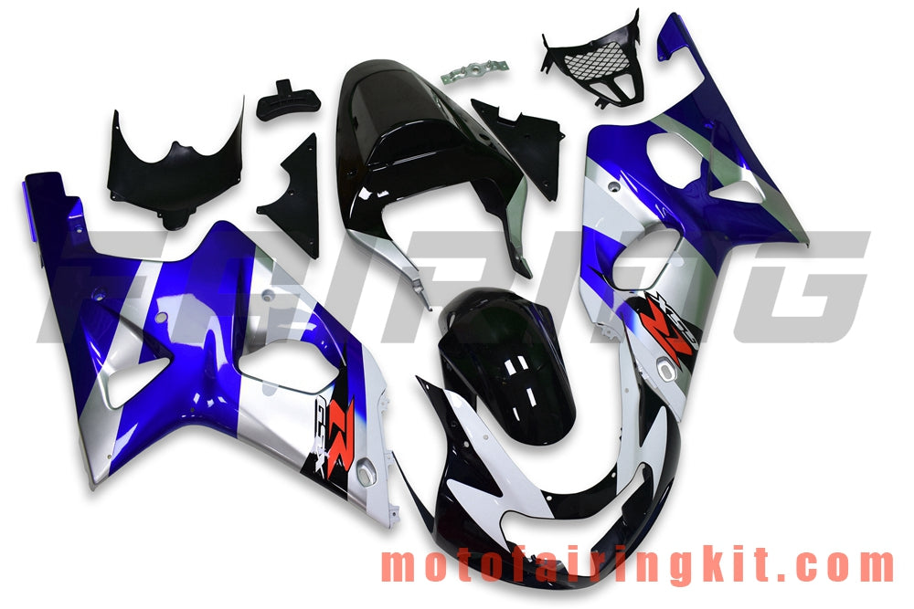 Fairing Kits Fit for GSX-R750 GSX-R600 2001 2002 2003 Plastic ABS Injection Mold Complete Motorcycle Body Aftermarket Bodywork Frame (Blue & Black) B137