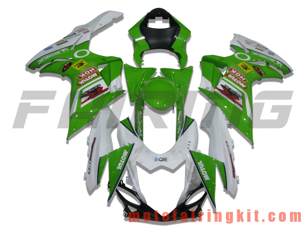 Fairing Kits Fit for GSX-R750 GSX-R600 K11 2011 2012 2013 2014 2015 2016 2017 2018 2019 Plastic ABS Injection Mold Complete Motorcycle Body Aftermarket Bodywork Frame (Green & White) B002