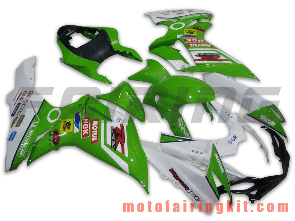 Fairing Kits Fit for GSX-R750 GSX-R600 K11 2011 2012 2013 2014 2015 2016 2017 2018 2019 Plastic ABS Injection Mold Complete Motorcycle Body Aftermarket Bodywork Frame (Green & White) B002