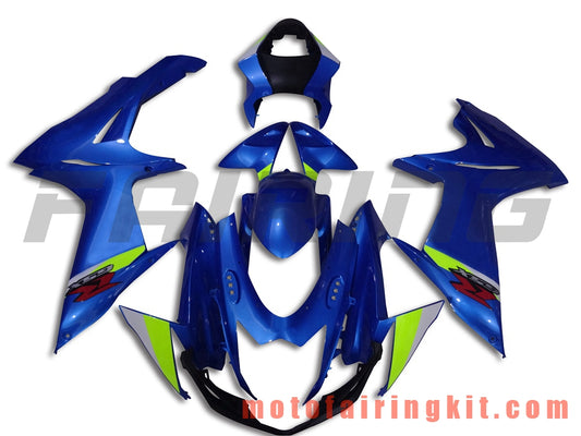 Kits de carenado aptos para GSX-R750 GSX-R600 K11 2011 2012 2013 2014 2015 2016 2017 2018 2019 Molde de inyección de plástico ABS Carrocería completa para motocicleta Carrocería del mercado de accesorios Marco (azul y verde) B005