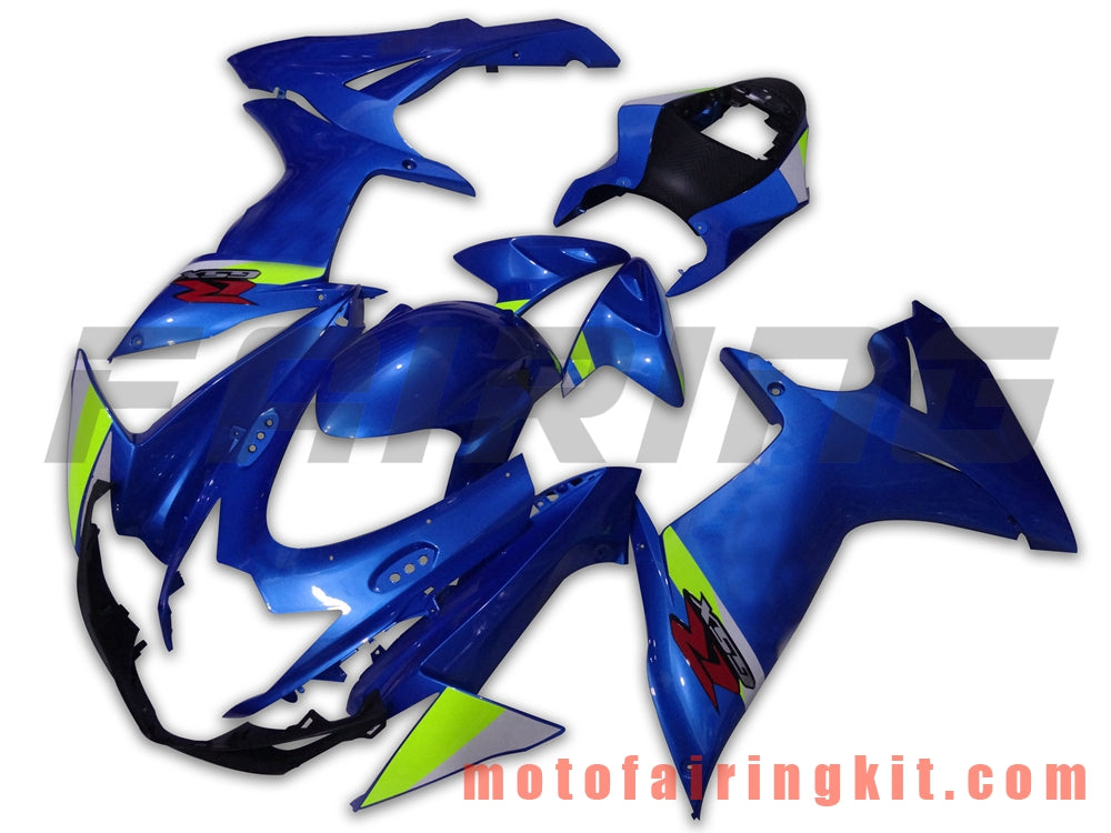 フェアリングキット GSX-R750 GSX-R600 K11 2011 2012 2013 2014 2015 2016 2017 2018 2019 プラスチック ABS 射出成型 完全なオートバイボディ アフターマーケットボディワークフレーム (ブルー &amp; グリーン) B005