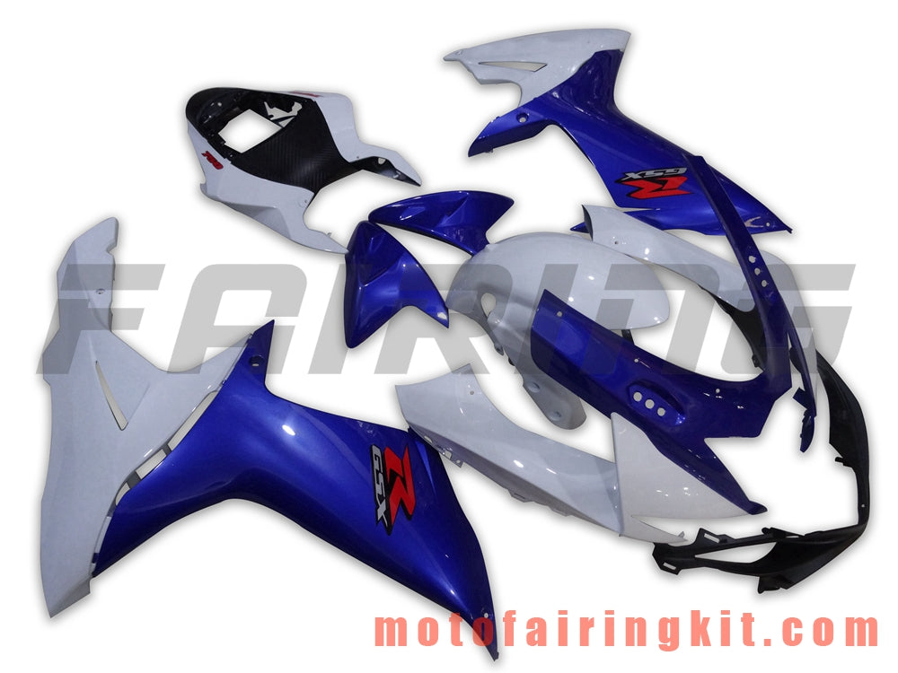 Kits de carenado aptos para GSX-R750 GSX-R600 K11 2011 2012 2013 2014 2015 2016 2017 2018 2019 Molde de inyección de plástico ABS Carrocería completa para motocicleta Carrocería de posventa Marco (azul y blanco) B006