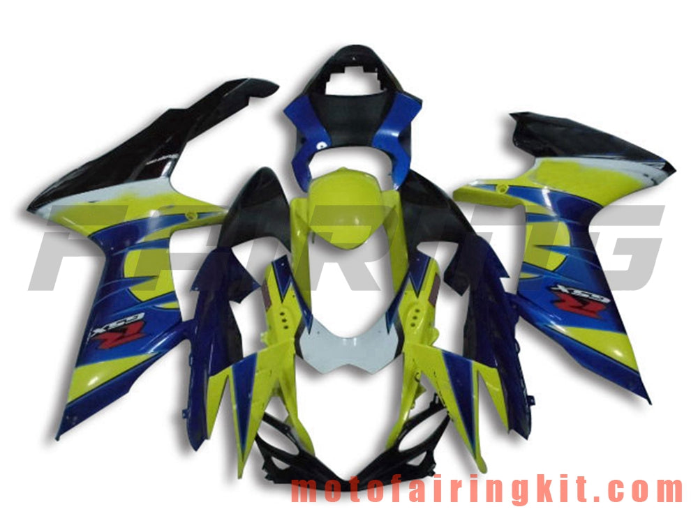 Kits de carenado aptos para GSX-R750 GSX-R600 K11 2011 2012 2013 2014 2015 2016 2017 2018 2019 Molde de inyección de plástico ABS Carrocería completa para motocicleta Carrocería del mercado de accesorios Marco (amarillo y azul) B007