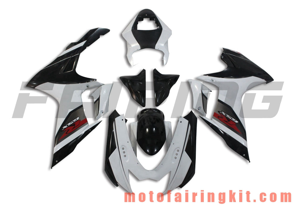 Kits de carenado aptos para GSX-R750 GSX-R600 K11 2011 2012 2013 2014 2015 2016 2017 2018 2019 Molde de inyección de plástico ABS Carrocería completa para motocicleta Marco de carrocería de posventa (blanco y negro) B010