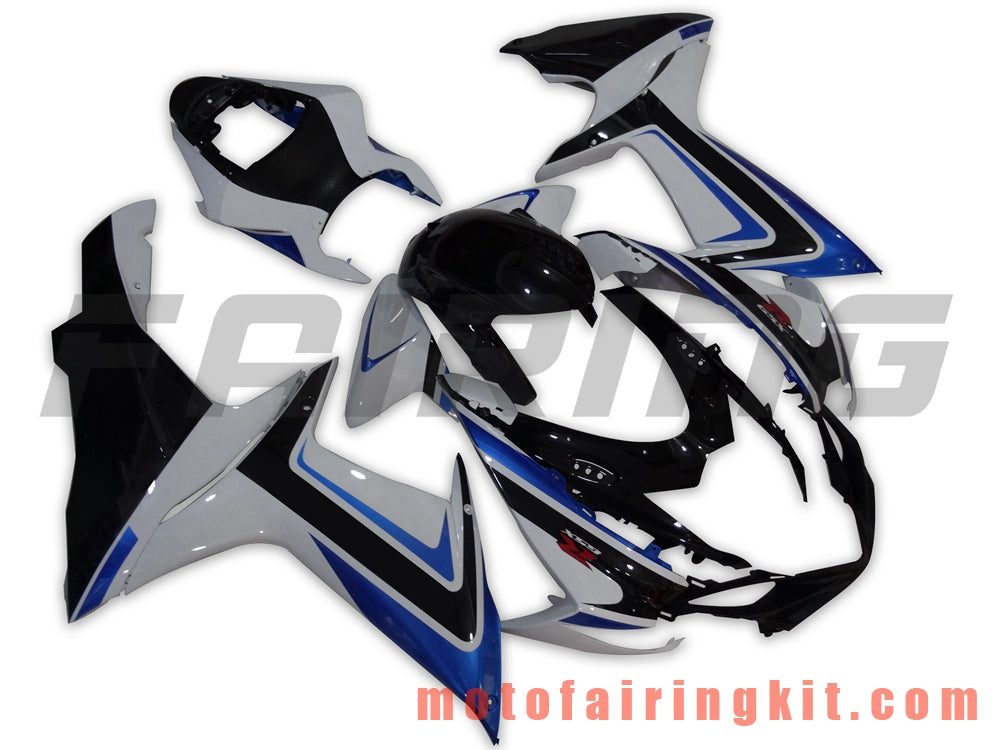 フェアリングキット GSX-R750 GSX-R600 K11 2011 2012 2013 2014 2015 2016 2017 2018 2019 プラスチック ABS 射出成型 完全なオートバイボディ アフターマーケットボディワークフレーム (ホワイト &amp; ブルー) B013