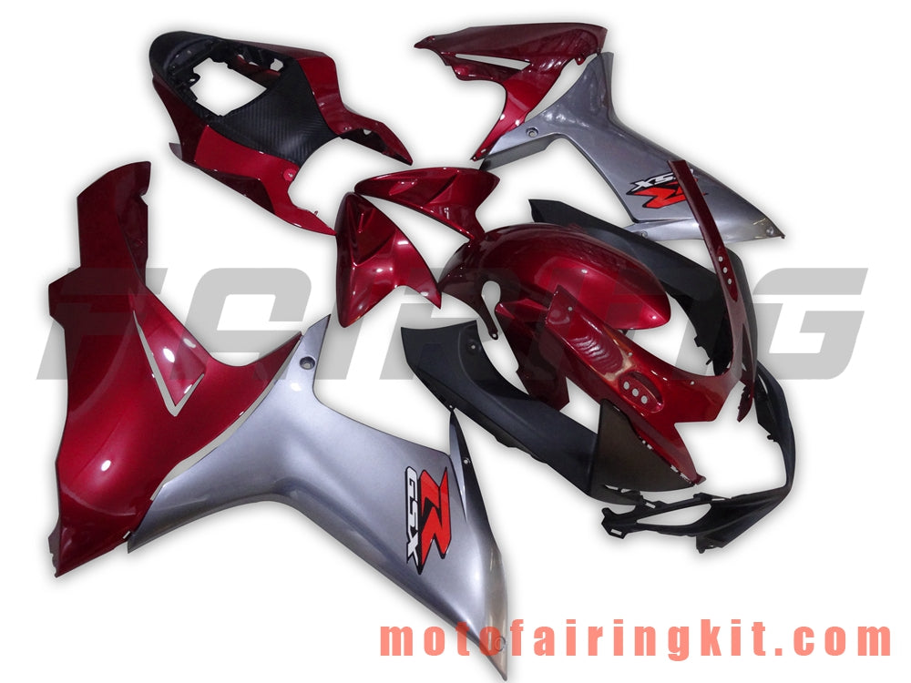 Fairing Kits Fit for GSX-R750 GSX-R600 K11 2011 2012 2013 2014 2015 2016 2017 2018 2019 Plastic ABS Injection Mold Complete Motorcycle Body Aftermarket Bodywork Frame (Red & Silver) B014