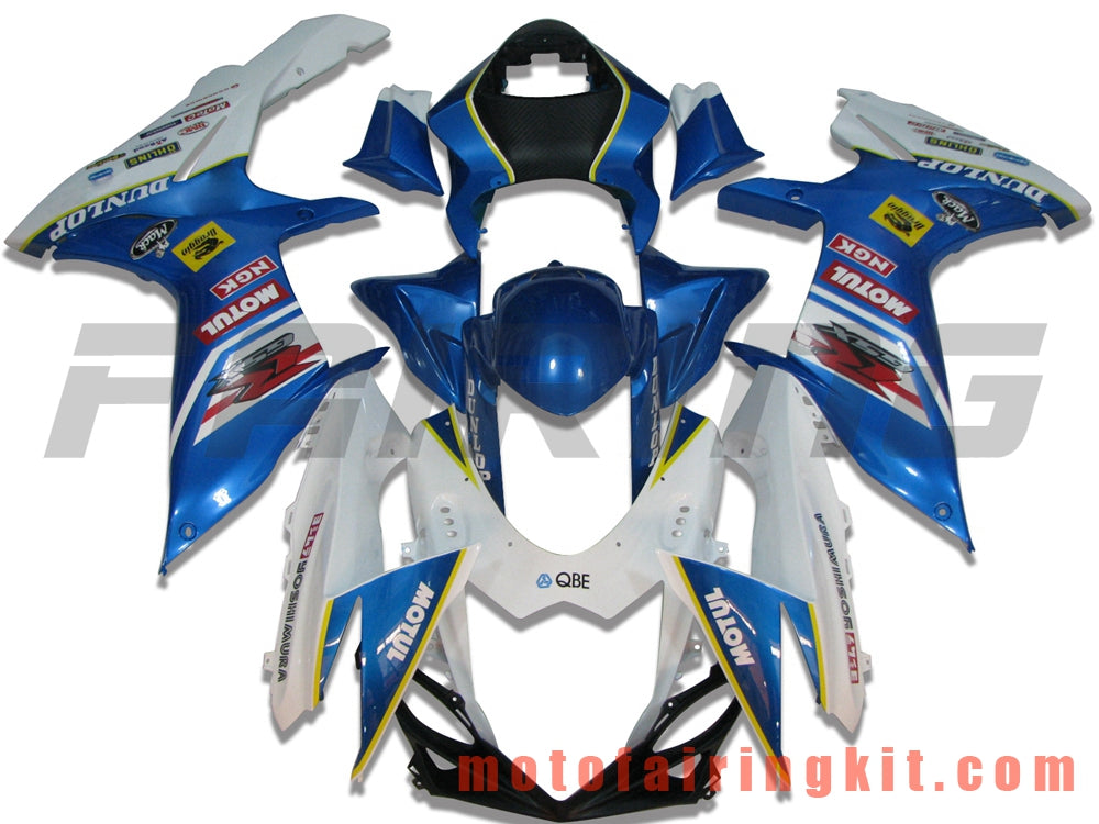 フェアリングキット GSX-R750 GSX-R600 K11 2011 2012 2013 2014 2015 2016 2017 2018 2019 プラスチック ABS 射出成形 完全なオートバイボディ アフターマーケットボディワークフレーム (ブルー &amp; ホワイト) B015