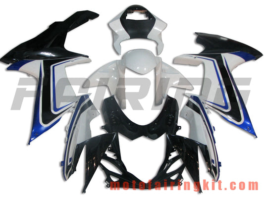 Kits de carenado aptos para GSX-R750 GSX-R600 K11 2011 2012 2013 2014 2015 2016 2017 2018 2019 Molde de inyección de plástico ABS Carrocería completa para motocicleta Carrocería del mercado de accesorios Marco (blanco y negro) B017