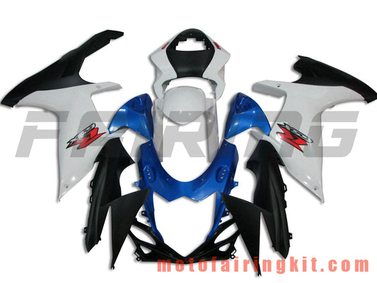 Kits de carenado aptos para GSX-R750 GSX-R600 K11 2011 2012 2013 2014 2015 2016 2017 2018 2019 Molde de inyección de plástico ABS Carrocería completa para motocicleta Carrocería del mercado de accesorios Marco (blanco y azul) B018