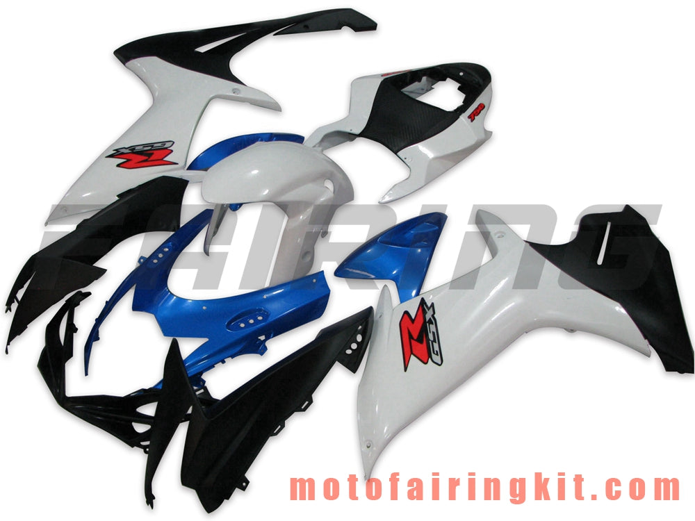 Kits de carenado aptos para GSX-R750 GSX-R600 K11 2011 2012 2013 2014 2015 2016 2017 2018 2019 Molde de inyección de plástico ABS Carrocería completa para motocicleta Carrocería del mercado de accesorios Marco (blanco y azul) B018