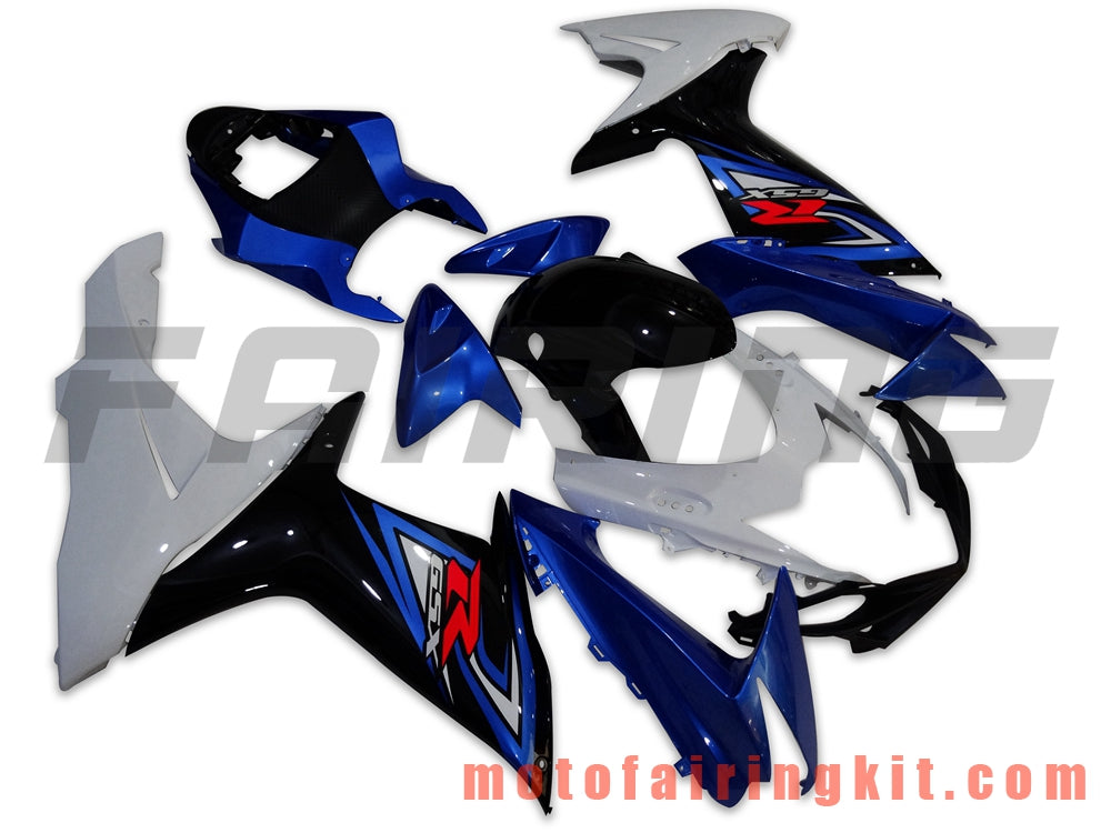 Fairing Kits Fit for GSX-R750 GSX-R600 K11 2011 2012 2013 2014 2015 2016 2017 2018 2019 Plastic ABS Injection Mold Complete Motorcycle Body Aftermarket Bodywork Frame (White & Blue) B022