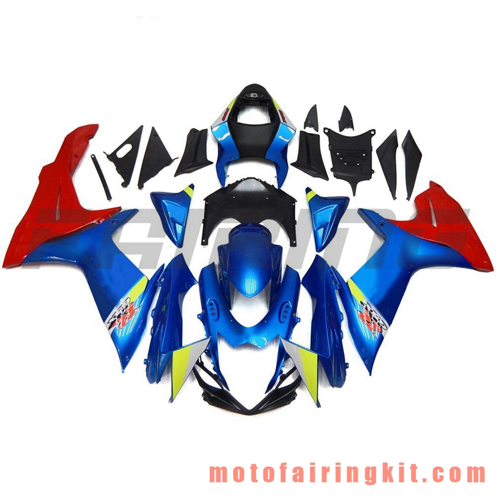 Fairing Kits Fit for GSX-R750 GSX-R600 K11 2011 2012 2013 2014 2015 2016 2017 2018 2019 Plastic ABS Injection Mold Complete Motorcycle Body Aftermarket Bodywork Frame (Blue & Red) B025