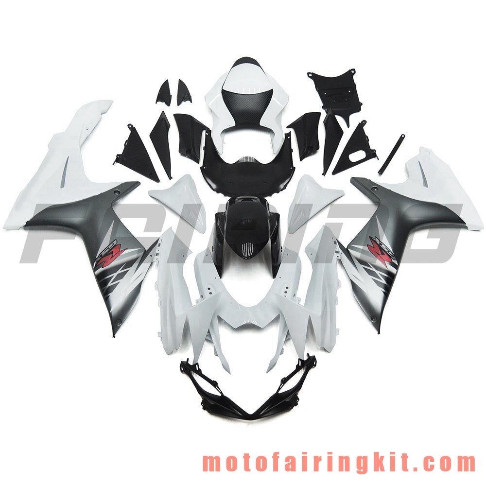 Fairing Kits Fit for GSX-R750 GSX-R600 K11 2011 2012 2013 2014 2015 2016 2017 2018 2019 Plastic ABS Injection Mold Complete Motorcycle Body Aftermarket Bodywork Frame (White & Gray) B027