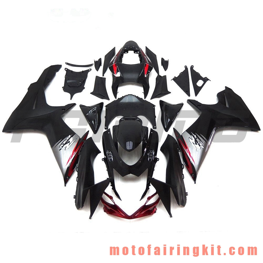 Fairing Kits Fit for GSX-R750 GSX-R600 K11 2011 2012 2013 2014 2015 2016 2017 2018 2019 Plastic ABS Injection Mold Complete Motorcycle Body Aftermarket Bodywork Frame (Black & Silver) B028