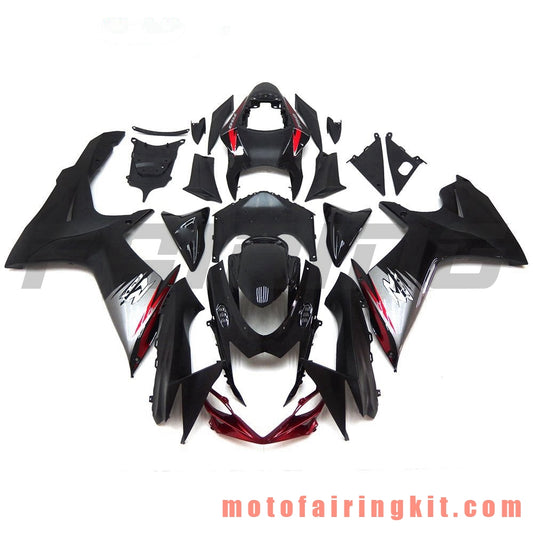 Fairing Kits Fit for GSX-R750 GSX-R600 K11 2011 2012 2013 2014 2015 2016 2017 2018 2019 Plastic ABS Injection Mold Complete Motorcycle Body Aftermarket Bodywork Frame (Black & Silver) B028