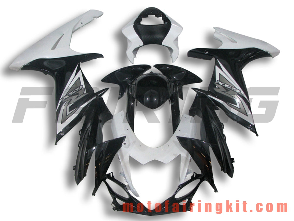 Fairing Kits Fit for GSX-R750 GSX-R600 K11 2011 2012 2013 2014 2015 2016 2017 2018 2019 Plastic ABS Injection Mold Complete Motorcycle Body Aftermarket Bodywork Frame (Black & White) B036