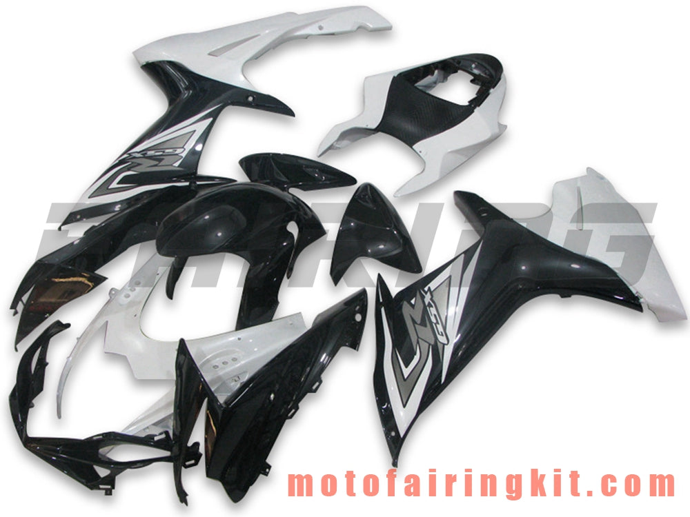 Fairing Kits Fit for GSX-R750 GSX-R600 K11 2011 2012 2013 2014 2015 2016 2017 2018 2019 Plastic ABS Injection Mold Complete Motorcycle Body Aftermarket Bodywork Frame (Black & White) B036