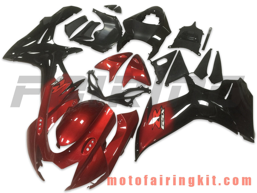 Fairing Kits Fit for GSX-R750 GSX-R600 K11 2011 2012 2013 2014 2015 2016 2017 2018 2019 Plastic ABS Injection Mold Complete Motorcycle Body Aftermarket Bodywork Frame (Black & Red) B037