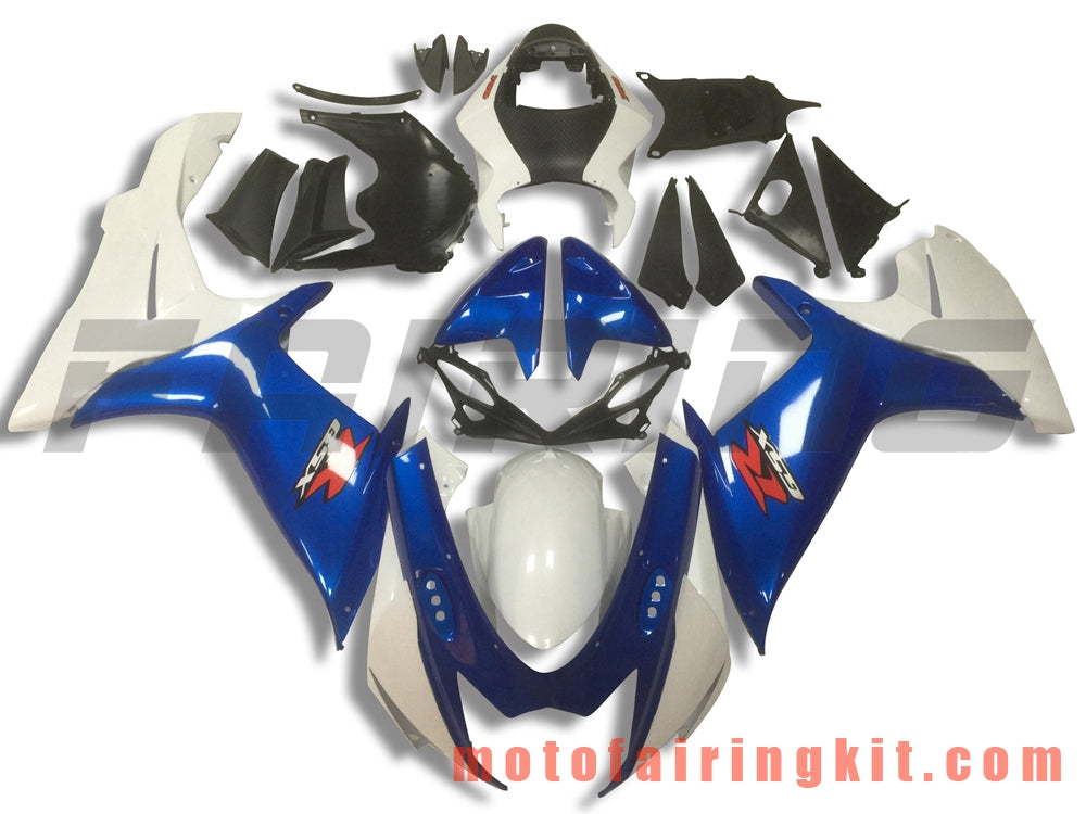 Kits de carenado aptos para GSX-R750 GSX-R600 K11 2011 2012 2013 2014 2015 2016 2017 2018 2019 Molde de inyección de plástico ABS Carrocería completa para motocicleta Marco de carrocería de posventa (azul y blanco) B038