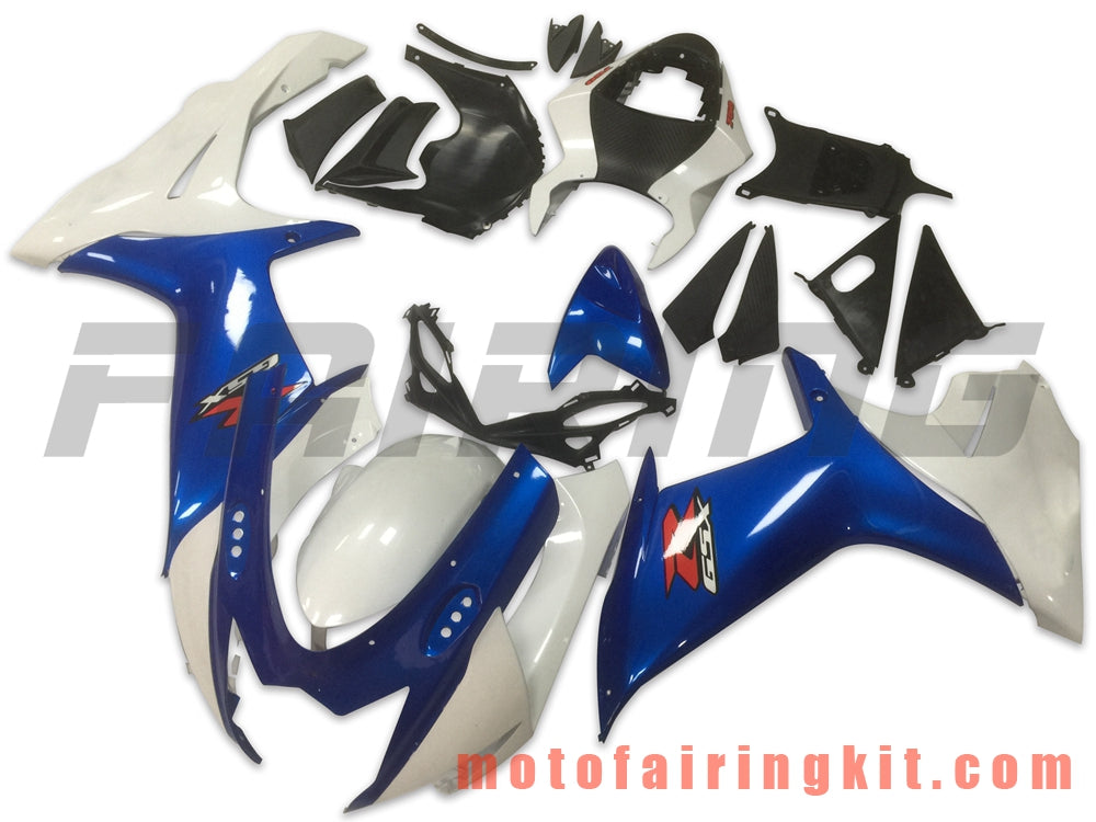 フェアリングキット GSX-R750 GSX-R600 K11 2011 2012 2013 2014 2015 2016 2017 2018 2019 プラスチック ABS 射出成型 完全なオートバイボディ アフターマーケットボディワークフレーム (ブルー &amp; ホワイト) B038