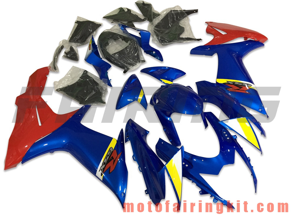 フェアリングキット GSX-R750 GSX-R600 K11 2011 2012 2013 2014 2015 2016 2017 2018 2019 プラスチック ABS 射出成型 完全なオートバイボディ アフターマーケットボディワークフレーム (ブルー &amp; レッド) B039