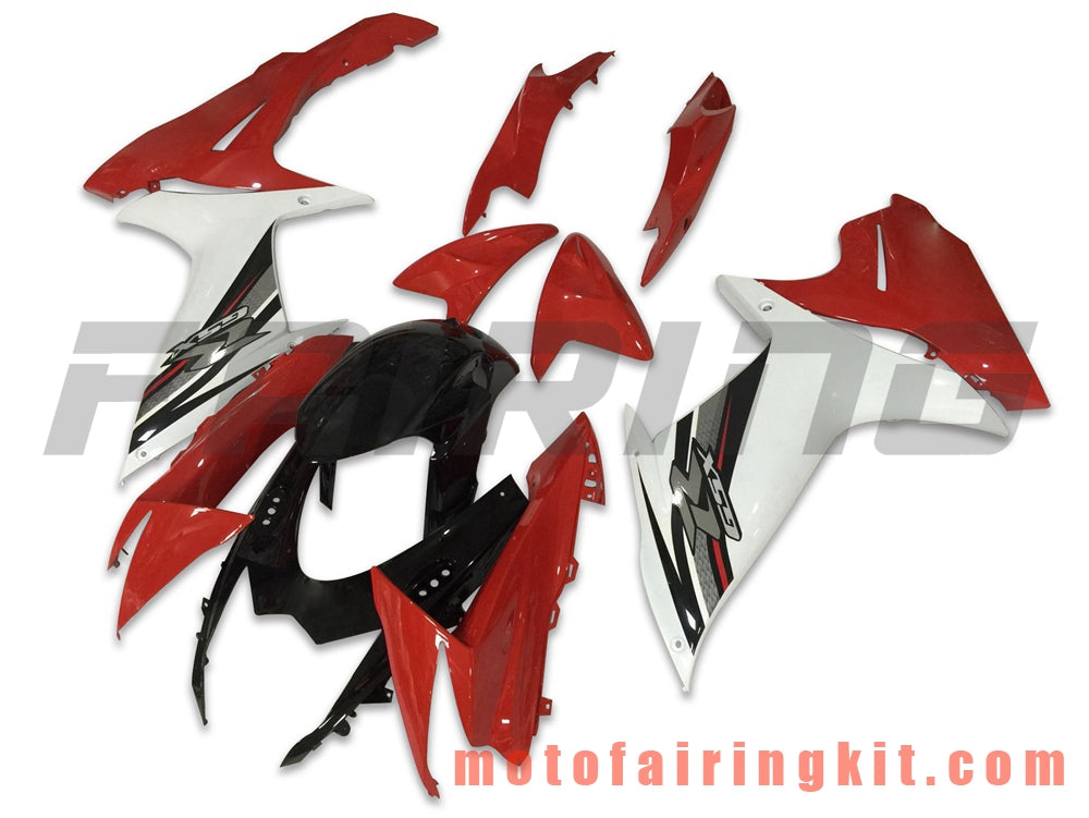 Fairing Kits Fit for GSX-R750 GSX-R600 K11 2011 2012 2013 2014 2015 2016 2017 2018 2019 Plastic ABS Injection Mold Complete Motorcycle Body Aftermarket Bodywork Frame (Red & White) B042