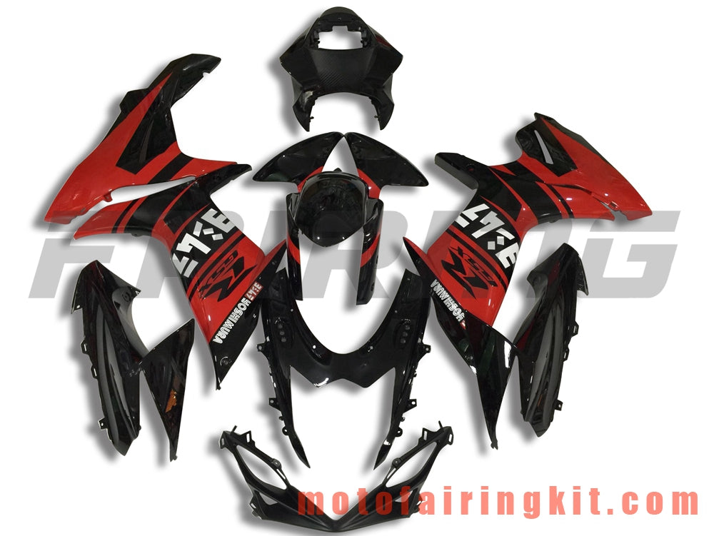 Fairing Kits Fit for GSX-R750 GSX-R600 K11 2011 2012 2013 2014 2015 2016 2017 2018 2019 Plastic ABS Injection Mold Complete Motorcycle Body Aftermarket Bodywork Frame (Red & Black) B044