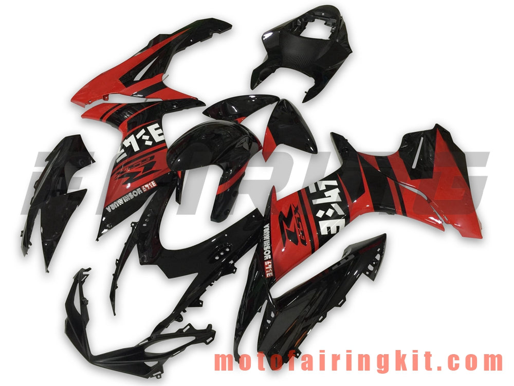 Fairing Kits Fit for GSX-R750 GSX-R600 K11 2011 2012 2013 2014 2015 2016 2017 2018 2019 Plastic ABS Injection Mold Complete Motorcycle Body Aftermarket Bodywork Frame (Red & Black) B044