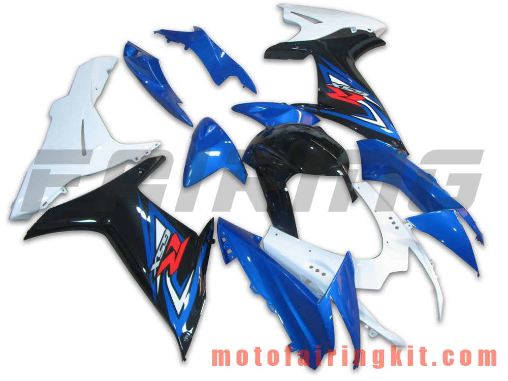 Fairing Kits Fit for GSX-R750 GSX-R600 K11 2011 2012 2013 2014 2015 2016 2017 2018 2019 Plastic ABS Injection Mold Complete Motorcycle Body Aftermarket Bodywork Frame (Blue & White) B045