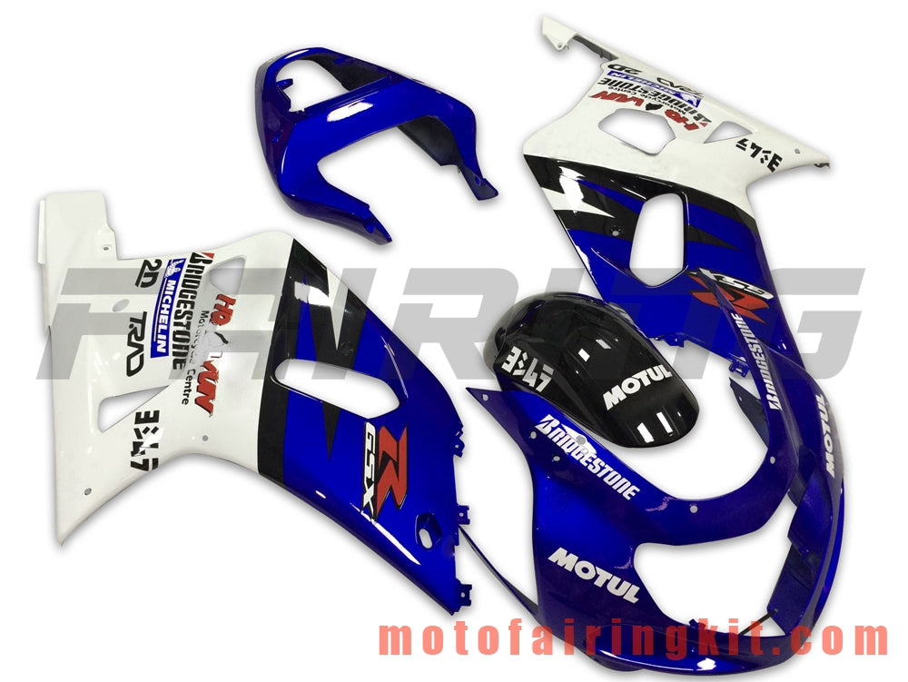 Fairing Kits Fit for GSX-R750 GSX-R600 K11 2011 2012 2013 2014 2015 2016 2017 2018 2019 Plastic ABS Injection Mold Complete Motorcycle Body Aftermarket Bodywork Frame (Blue & White) B046