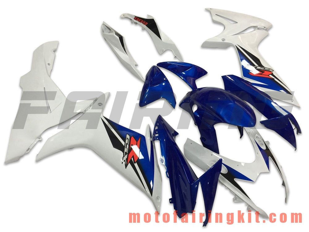 フェアリングキット GSX-R750 GSX-R600 K11 2011 2012 2013 2014 2015 2016 2017 2018 2019 プラスチック ABS 射出成型 完全なオートバイボディ アフターマーケットボディワークフレーム (ブルー &amp; ホワイト) B047