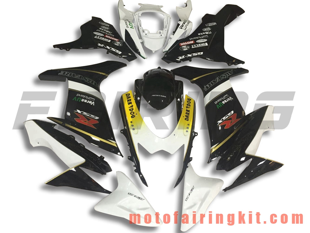 Fairing Kits Fit for GSX-R750 GSX-R600 K11 2011 2012 2013 2014 2015 2016 2017 2018 2019 Plastic ABS Injection Mold Complete Motorcycle Body Aftermarket Bodywork Frame (Black & White) B048