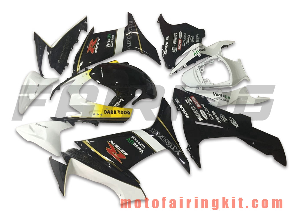 Fairing Kits Fit for GSX-R750 GSX-R600 K11 2011 2012 2013 2014 2015 2016 2017 2018 2019 Plastic ABS Injection Mold Complete Motorcycle Body Aftermarket Bodywork Frame (Black & White) B048