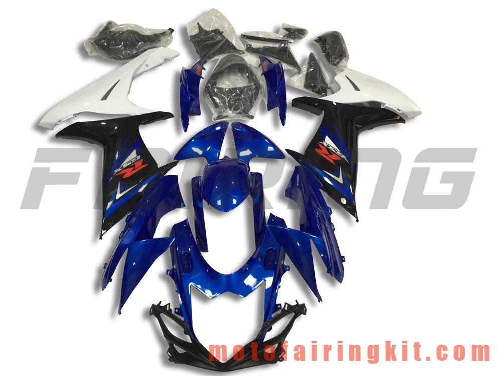 フェアリングキット GSX-R750 GSX-R600 K11 2011 2012 2013 2014 2015 2016 2017 2018 2019 プラスチック ABS 射出成型 完全なオートバイボディ アフターマーケットボディワークフレーム (ブルー &amp; ホワイト) B049