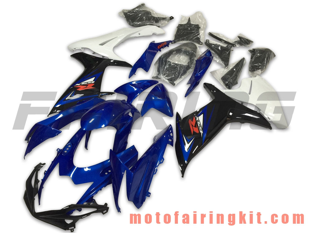 Fairing Kits Fit for GSX-R750 GSX-R600 K11 2011 2012 2013 2014 2015 2016 2017 2018 2019 Plastic ABS Injection Mold Complete Motorcycle Body Aftermarket Bodywork Frame (Blue & White) B049