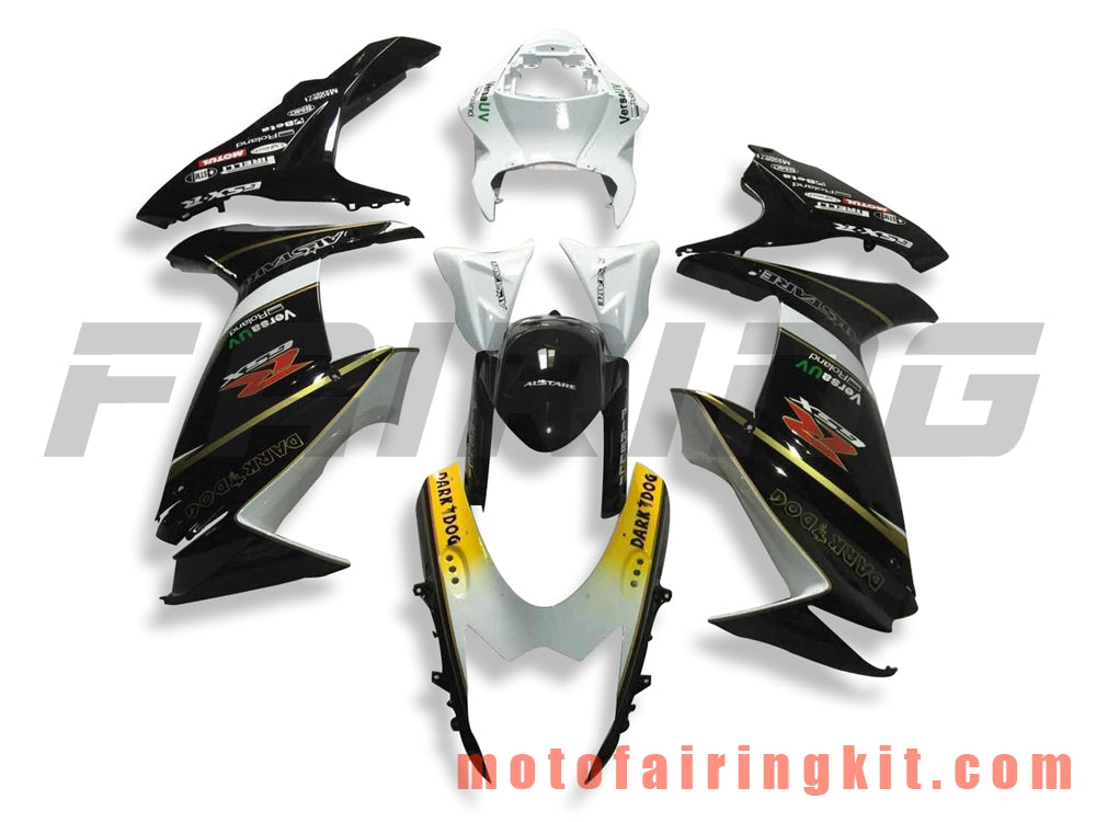 フェアリングキット GSX-R750 GSX-R600 K11 2011 2012 2013 2014 2015 2016 2017 2018 2019 プラスチック ABS 射出成型 完全なオートバイボディ アフターマーケットボディワークフレーム (ブラック &amp; ホワイト) B052