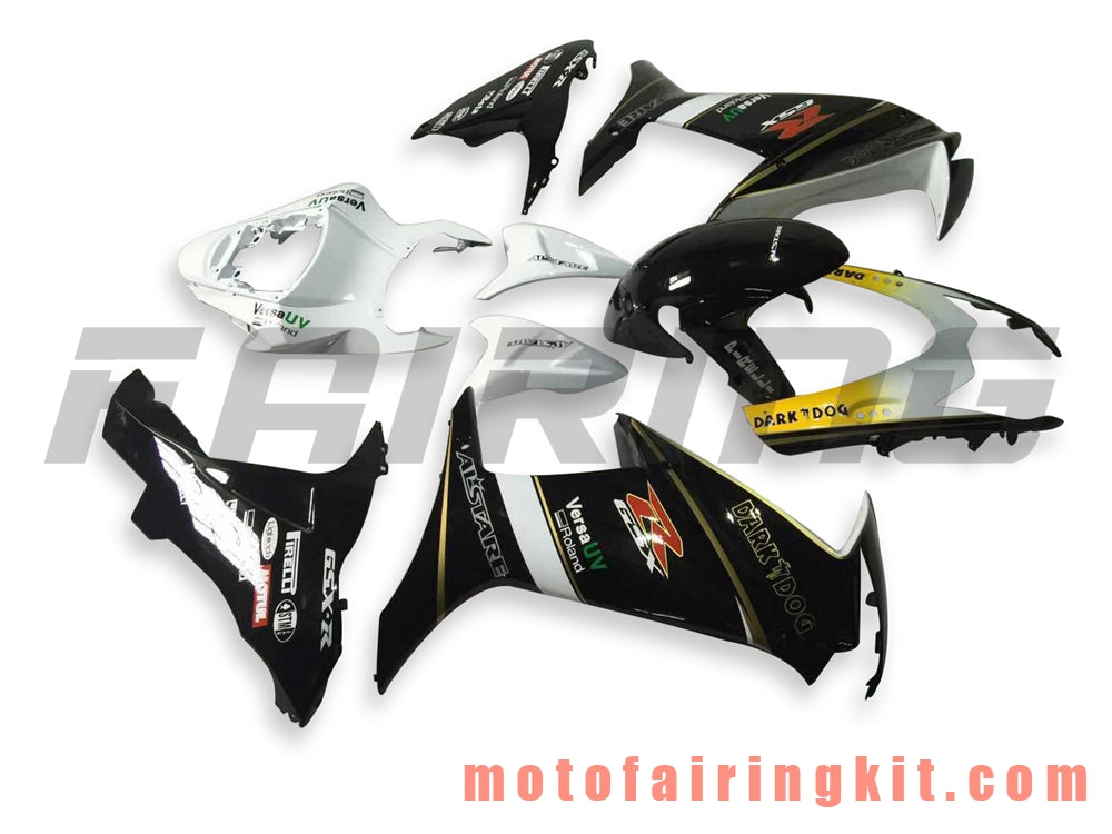 フェアリングキット GSX-R750 GSX-R600 K11 2011 2012 2013 2014 2015 2016 2017 2018 2019 プラスチック ABS 射出成型 完全なオートバイボディ アフターマーケットボディワークフレーム (ブラック &amp; ホワイト) B052