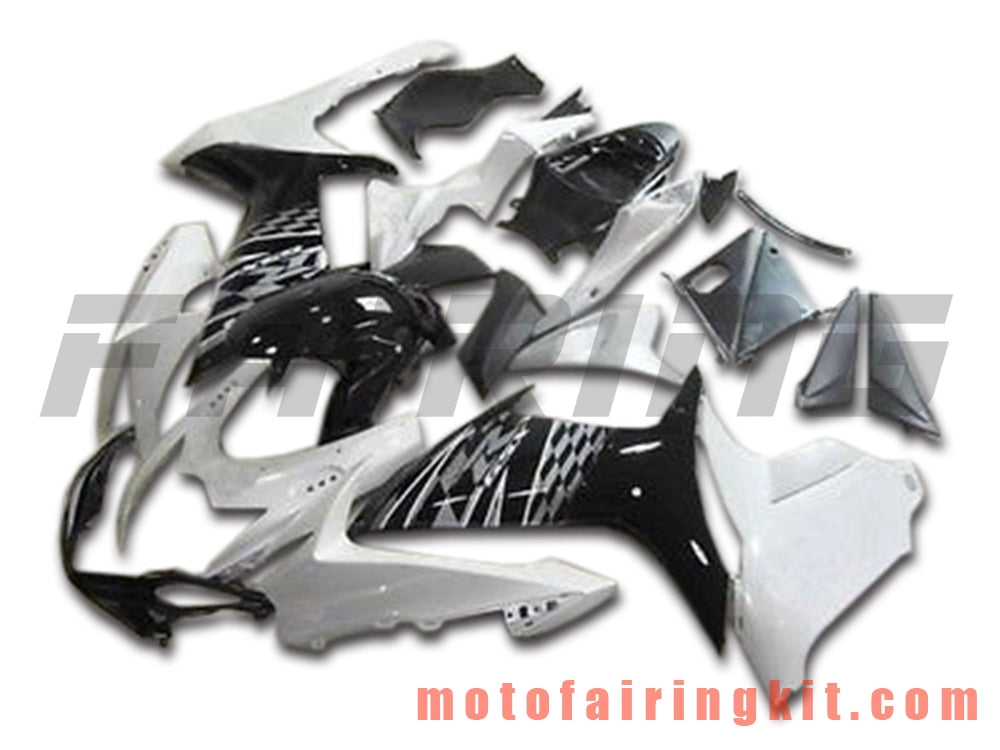 フェアリングキット GSX-R750 GSX-R600 K11 2011 2012 2013 2014 2015 2016 2017 2018 2019 プラスチック ABS 射出成形 完全なオートバイボディ アフターマーケットボディワークフレーム (ホワイト &amp; ブラック) B055