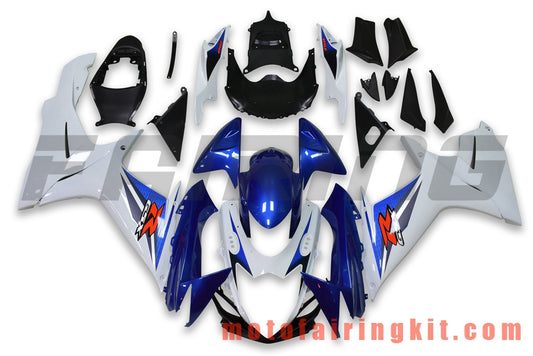 Fairing Kits Fit for GSX-R750 GSX-R600 K11 2011 2012 2013 2014 2015 2016 2017 2018 2019 Plastic ABS Injection Mold Complete Motorcycle Body Aftermarket Bodywork Frame (Blue & White) B058