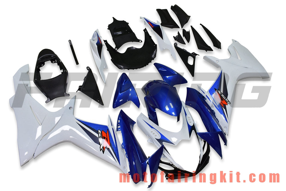 Fairing Kits Fit for GSX-R750 GSX-R600 K11 2011 2012 2013 2014 2015 2016 2017 2018 2019 Plastic ABS Injection Mold Complete Motorcycle Body Aftermarket Bodywork Frame (Blue & White) B058