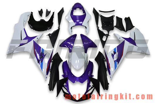 Fairing Kits Fit for GSX-R750 GSX-R600 K11 2011 2012 2013 2014 2015 2016 2017 2018 2019 Plastic ABS Injection Mold Complete Motorcycle Body Aftermarket Bodywork Frame (Purple & White) B060